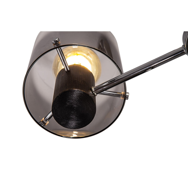 Nelson Lighting NL84019 Blade Semi Ceiling 3 Light Black/Smoke Fade Glass