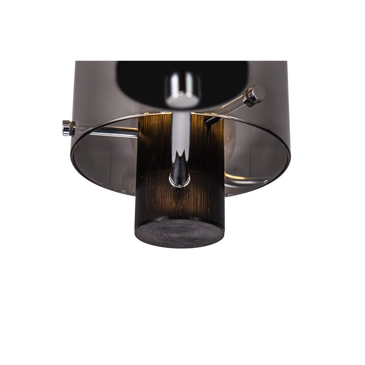 Nelson Lighting NL84019 Blade Semi Ceiling 3 Light Black/Smoke Fade Glass