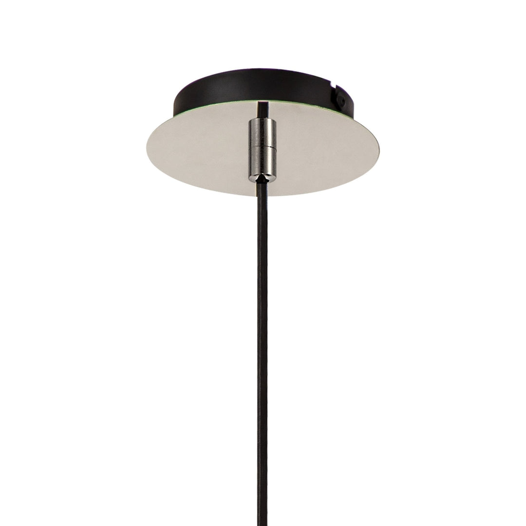 Nelson Lighting NL84889 | Blade Slim Pendant | Adjustable | Black/Smoke Glass