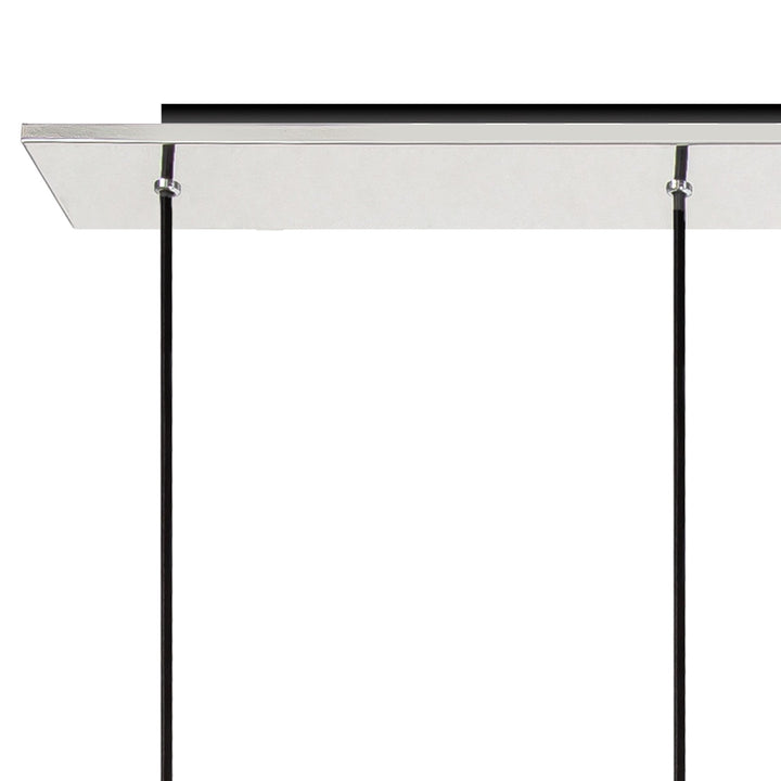 Nelson Lighting NL84969 Blade Slim Linear Pendant 7 Light Adjustable Black/Smoke Fade Glass