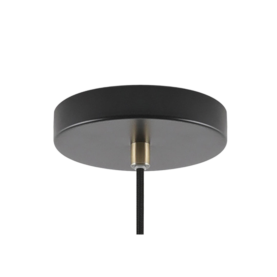 Nelson Lighting NL77269 Bojam Small Pendant 1 Light Matt Black/Antique Brass/Khaki