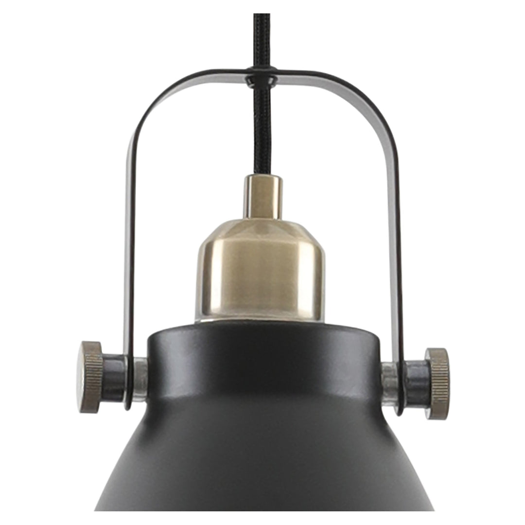 Nelson Lighting NL77269 Bojam Small Pendant 1 Light Matt Black/Antique Brass/Khaki