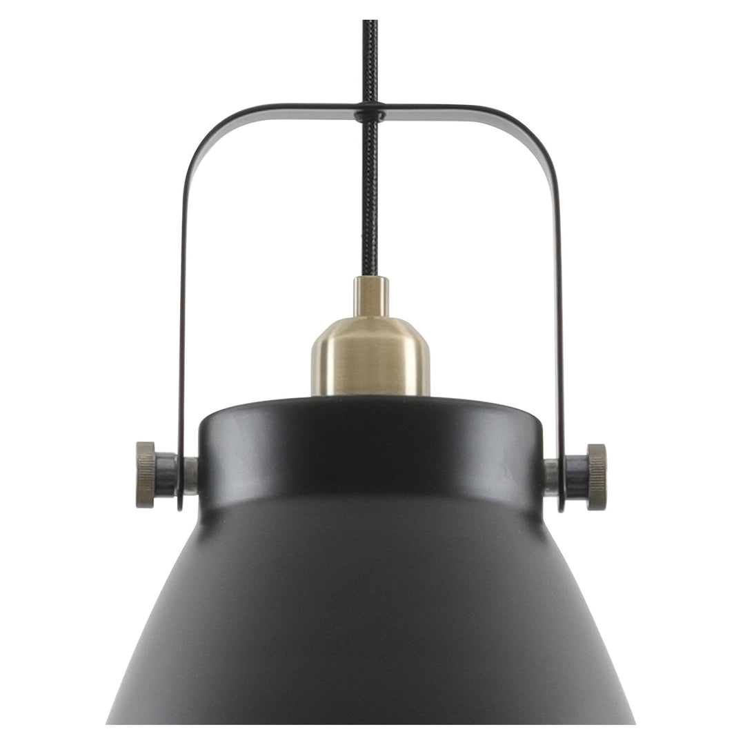 Nelson Lighting NL77289 Bojam Large Pendant 1 Light Matt Black/Antique Brass/Khaki