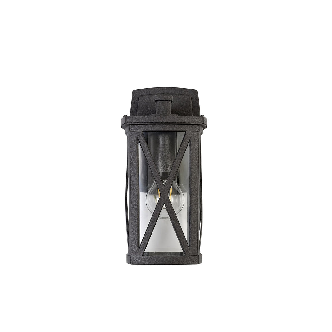 Nelson Lighting NL77829 Brena Outdoor Down Criss Cross Wall Lamp 1 Light Anthracite/Clear Glass