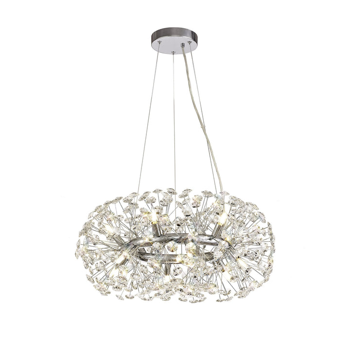 Nelson Lighting NL73949 Brussels Pendant 12 Light Polished Chrome/Crystal