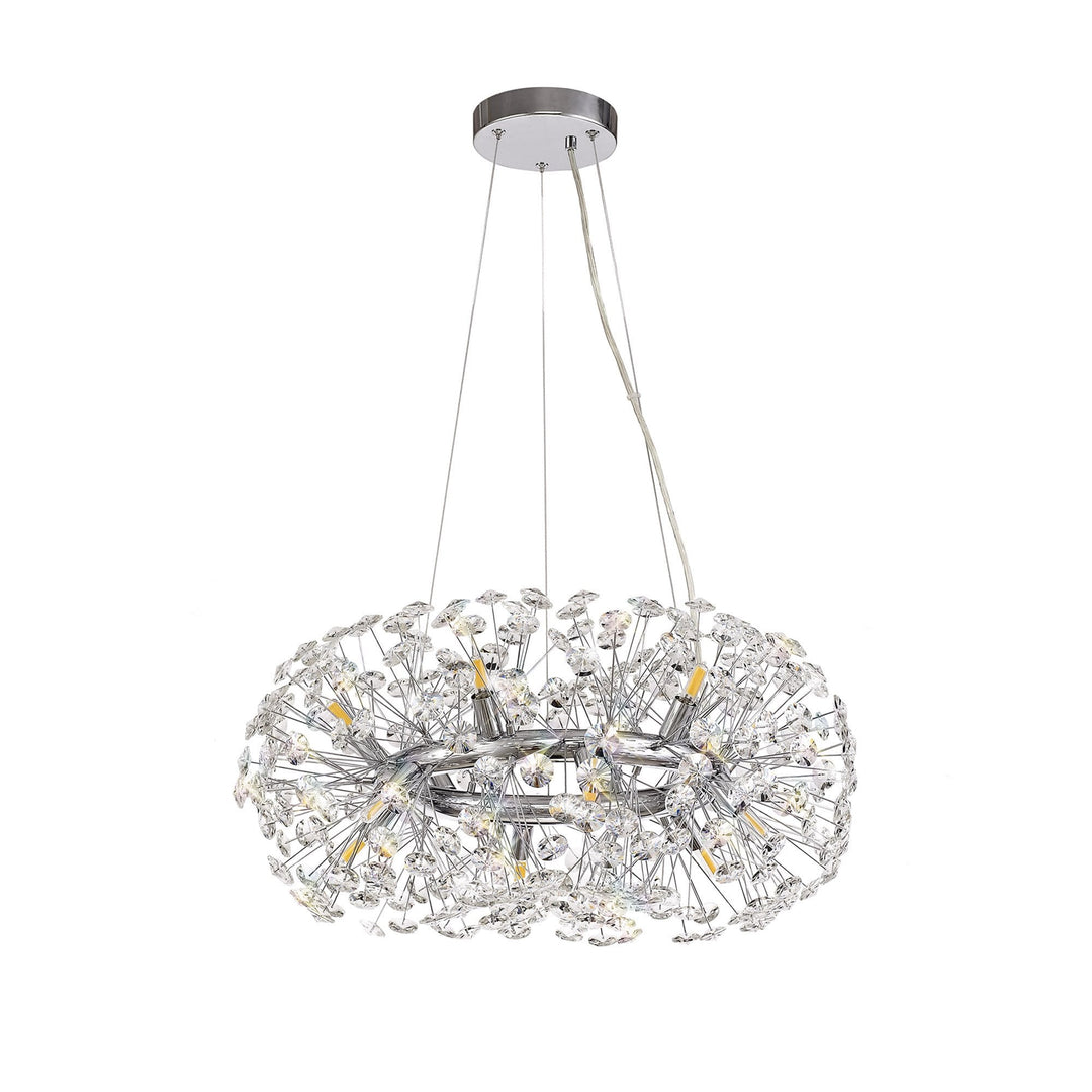 Nelson Lighting NL73949 Brussels Pendant 12 Light Polished Chrome/Crystal