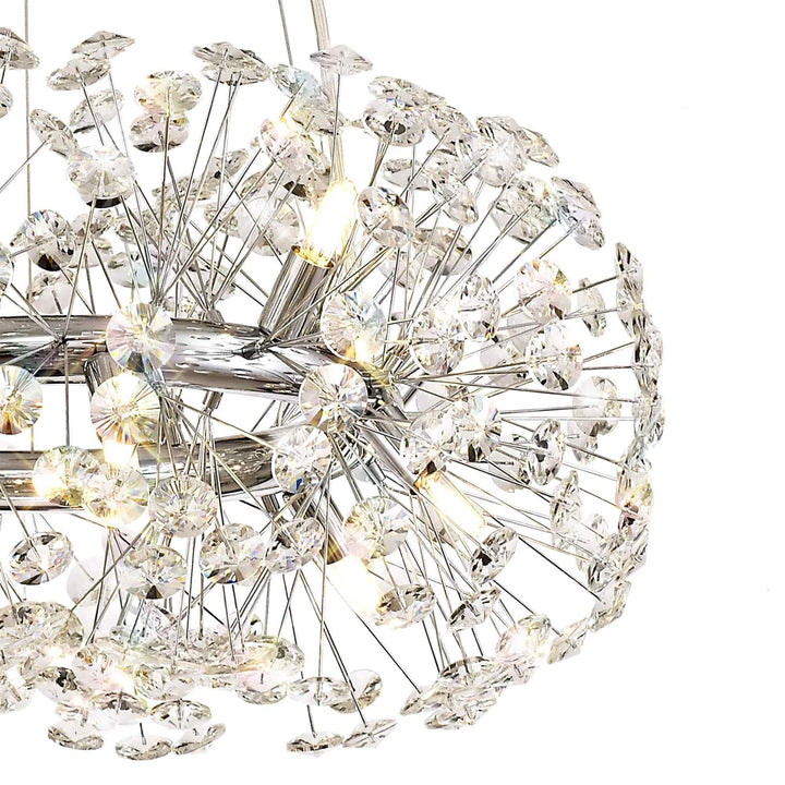 Nelson Lighting NL73949 Brussels Pendant 12 Light Polished Chrome/Crystal