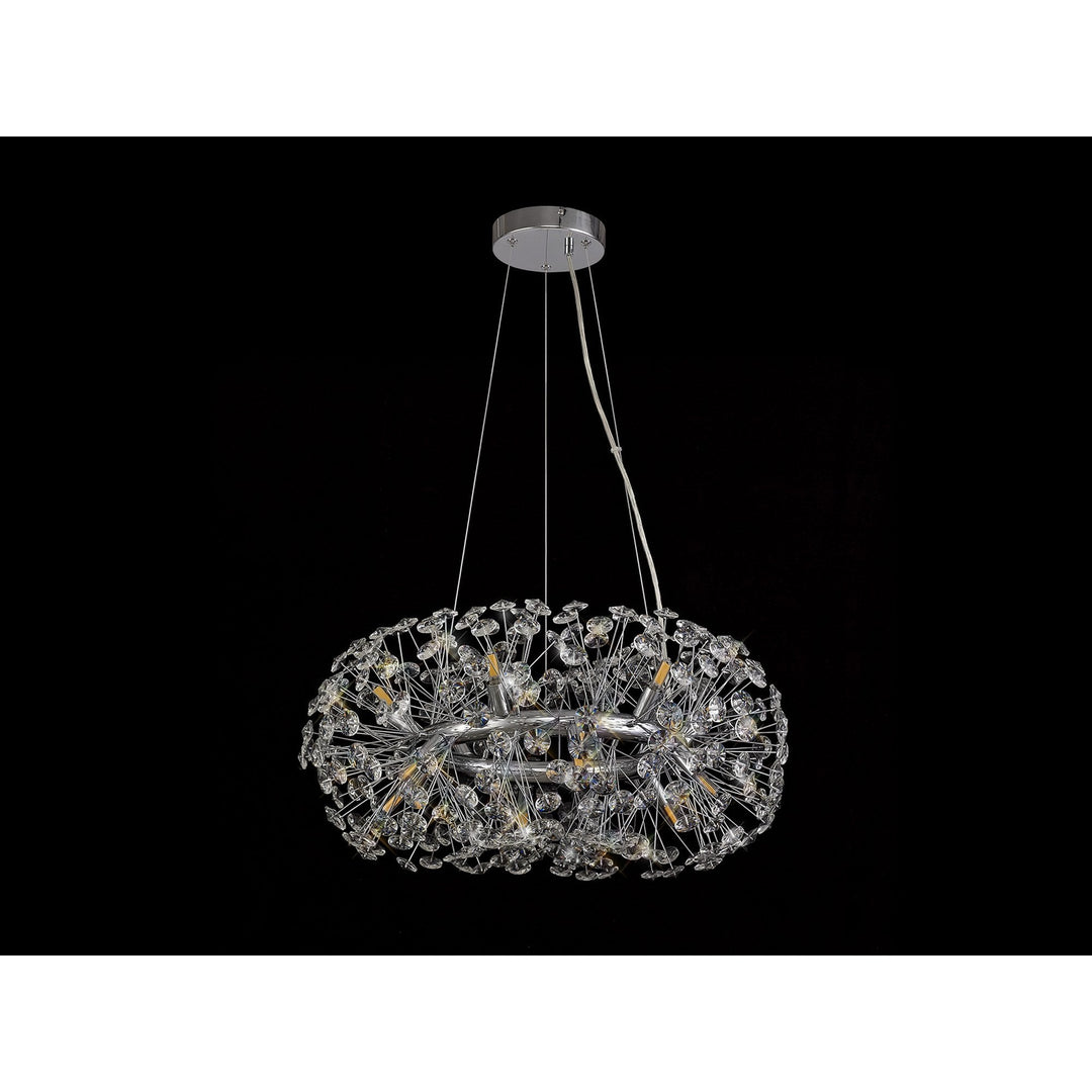 Nelson Lighting NL73949 Brussels Pendant 12 Light Polished Chrome/Crystal