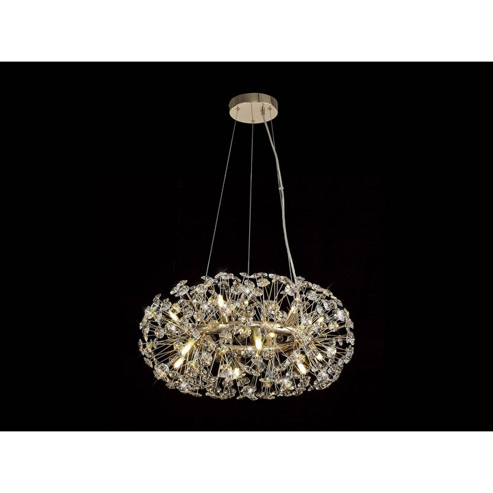 Nelson Lighting NL73979 Brussels Pendant 12 Light French Gold/Crystal