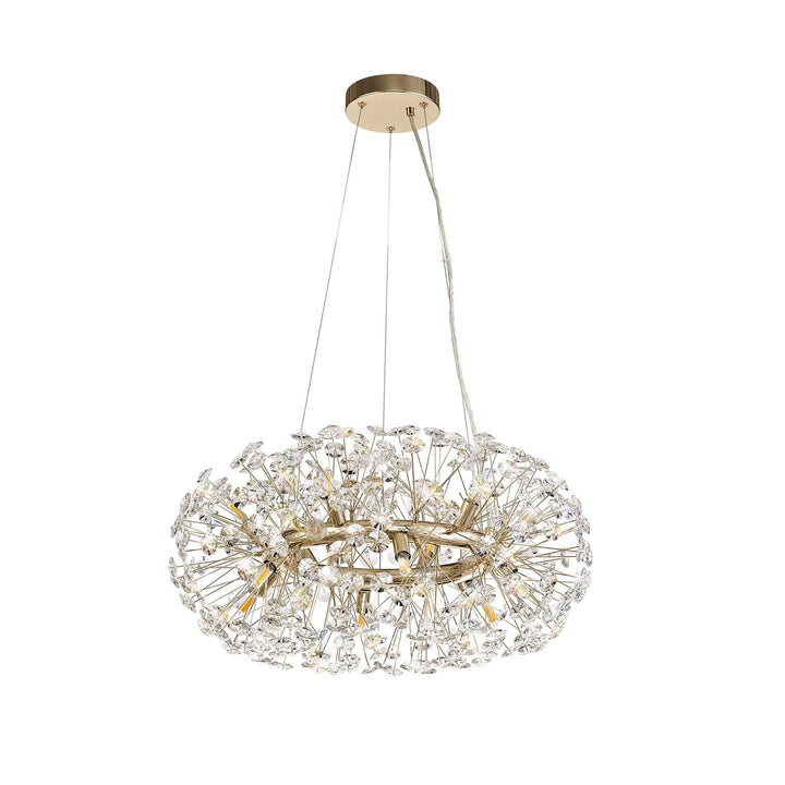 Nelson Lighting NL73979 Brussels Pendant 12 Light French Gold/Crystal