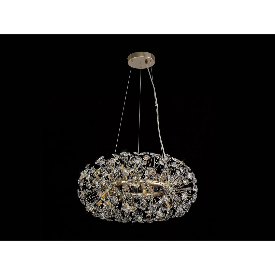 Nelson Lighting NL73979 Brussels Pendant 12 Light French Gold/Crystal