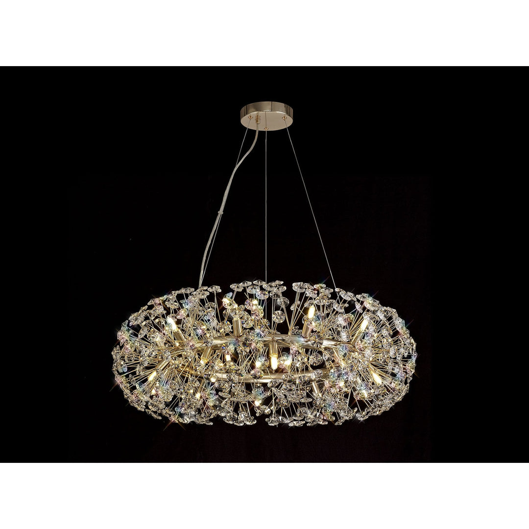 Nelson Lighting NL73989 Brussels Pendant 20 Light French Gold/Crystal