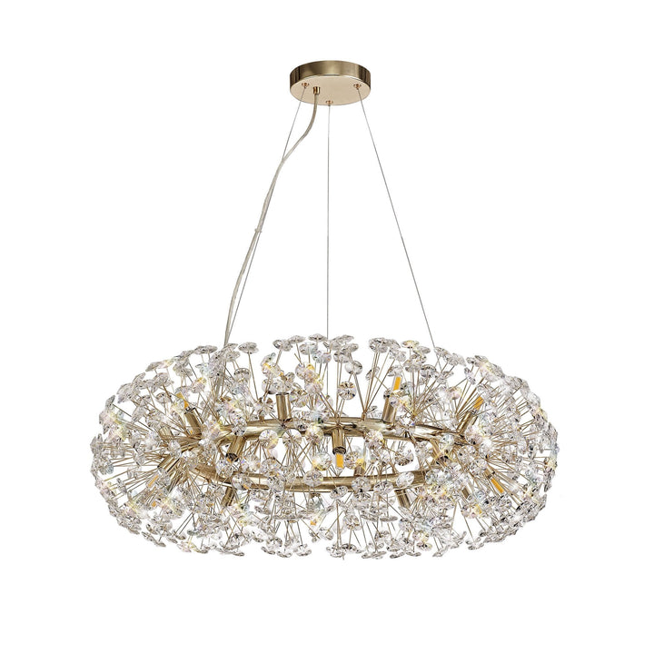 Nelson Lighting NL73989 Brussels Pendant 20 Light French Gold/Crystal