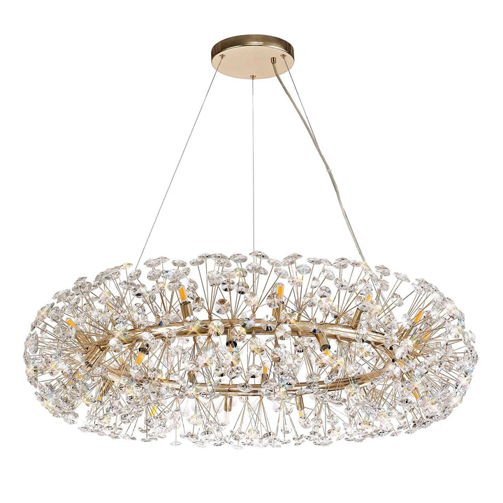 Nelson Lighting NL73999 Brussels Pendant 26 Light French Gold/Crystal