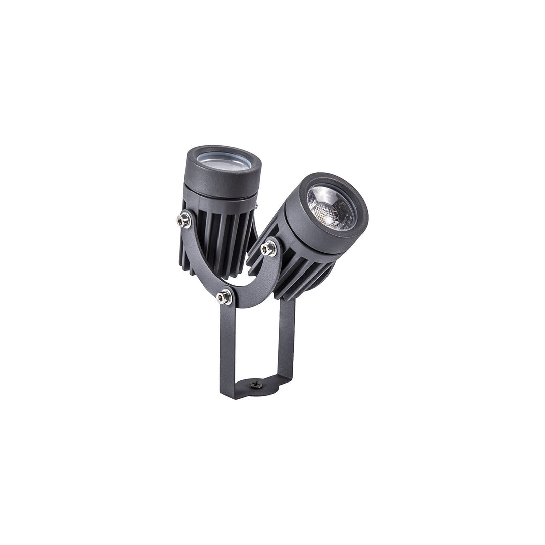 Nelson Lighting NL81789 Caster Outdoor Twin Spike Light LED Grey/Black