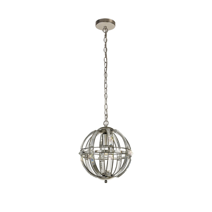 Nelson Lighting NL81379 | Small Round Pendant | 1 Light Polished Nickel