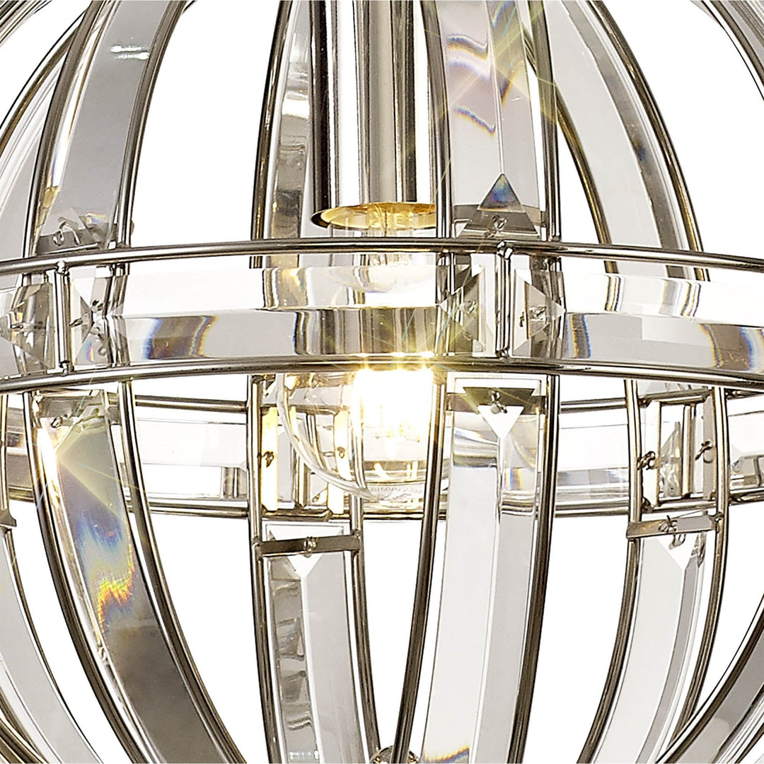 Nelson Lighting NL81379 | Small Round Pendant | 1 Light Polished Nickel