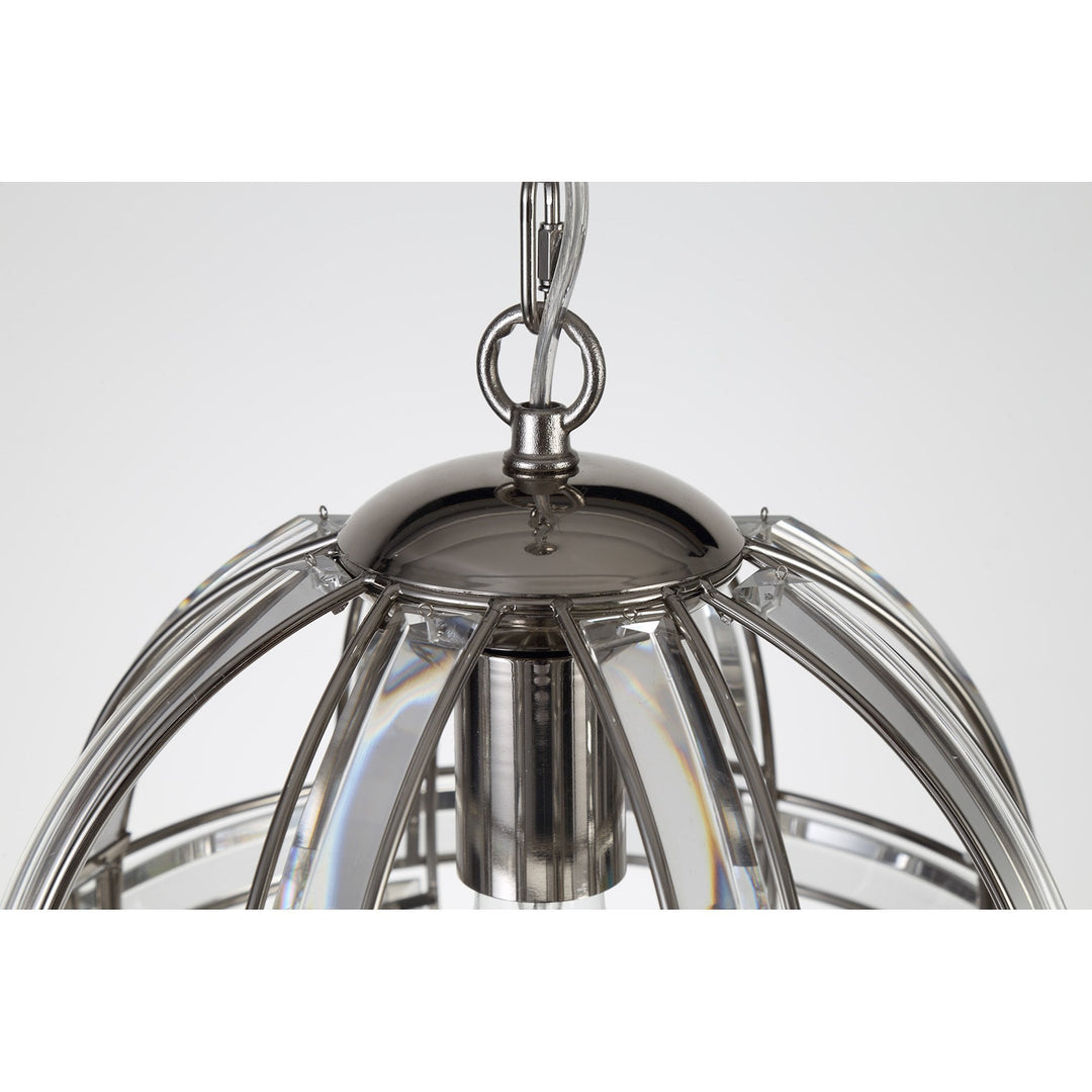 Nelson Lighting NL81379 | Small Round Pendant | 1 Light Polished Nickel