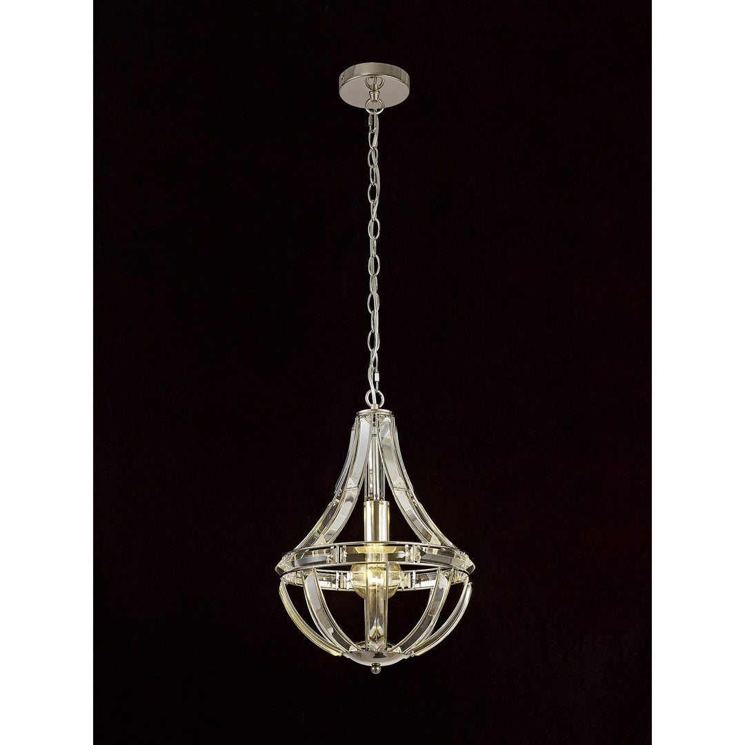 Nelson Lighting NL81399 Char Teardrop Pendant 1 Light Polished Nickel