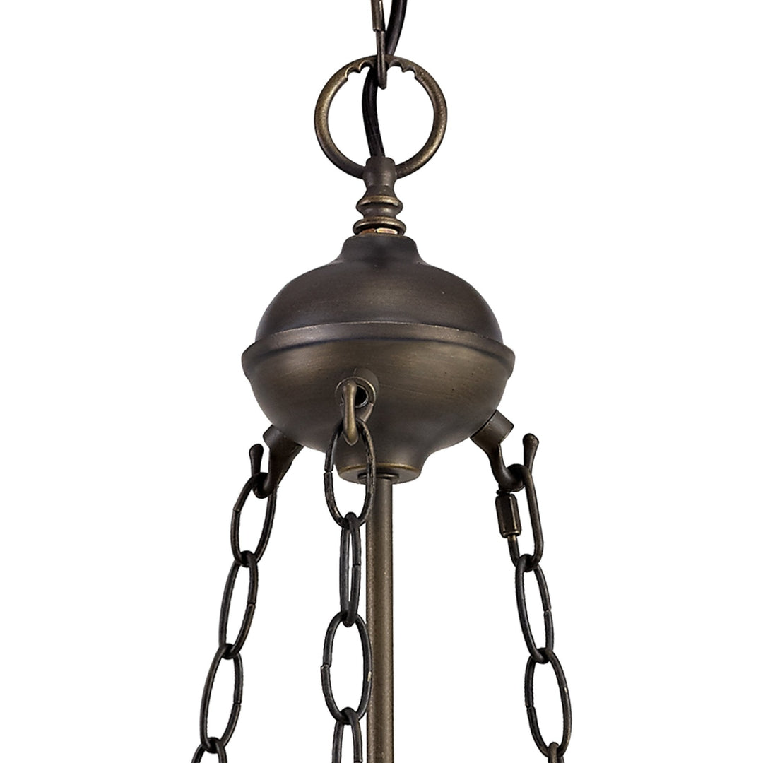 Nelson Lighting NLK00429 Chrisy 2 Light Up Lighter Pendant With 30cm Tiffany Shade Beige/Aged Antique Brass