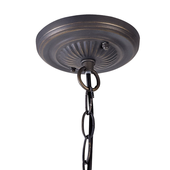 Nelson Lighting NLK00579 Chrisy 2 Light Down Lighter Pendant With 50cm Tiffany Shade Beige/Aged Antique Brass