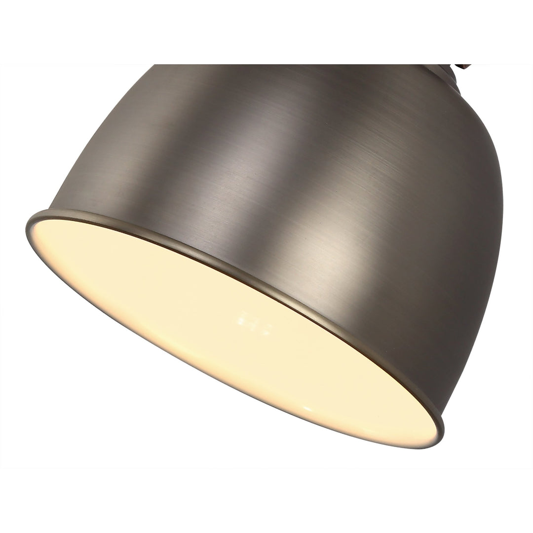 Nelson Lighting NL77399 Corfu Adjustable Wall Lamp 1 Light Antique Silver/Copper/White