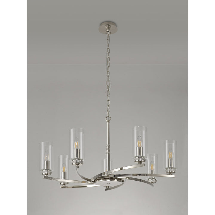 Nelson Lighting NL83749 Darling 7 Light Pendant/Semi Ceiling Polished Nickel