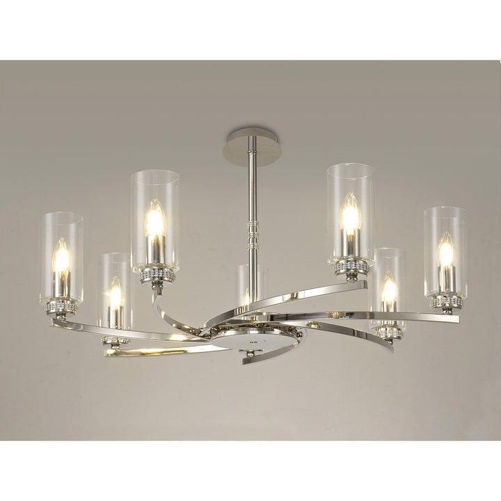 Nelson Lighting NL83749 Darling 7 Light Pendant/Semi Ceiling Polished Nickel