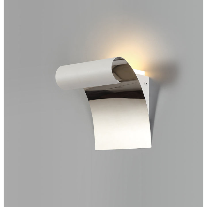 Nelson Lighting NL73739 Dupe Wall Lamp LED Sand White/Polished Chrome