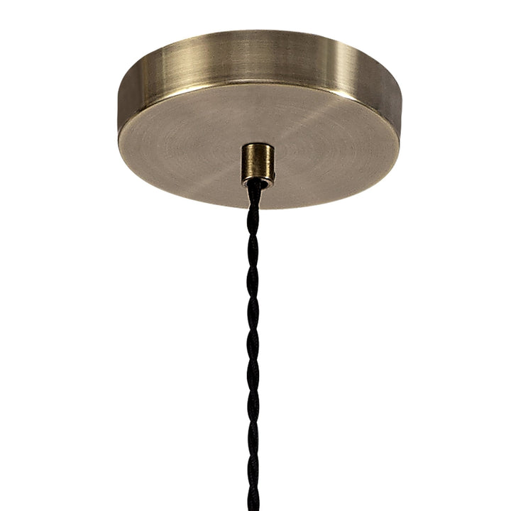 Nelson Lighting NL74459 Farro Pendant Antique Brass/Smoked & Amber Glass