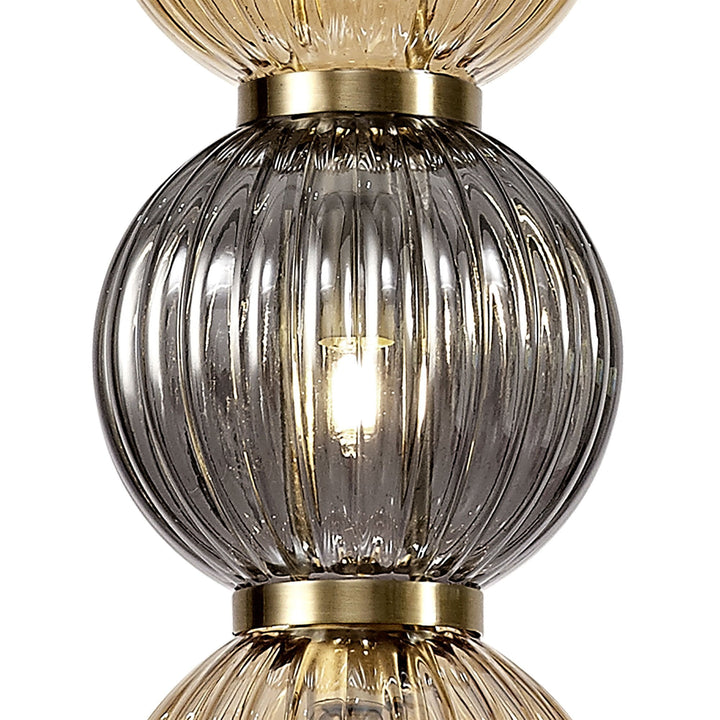 Nelson Lighting NL74459 Farro Pendant Antique Brass/Smoked & Amber Glass