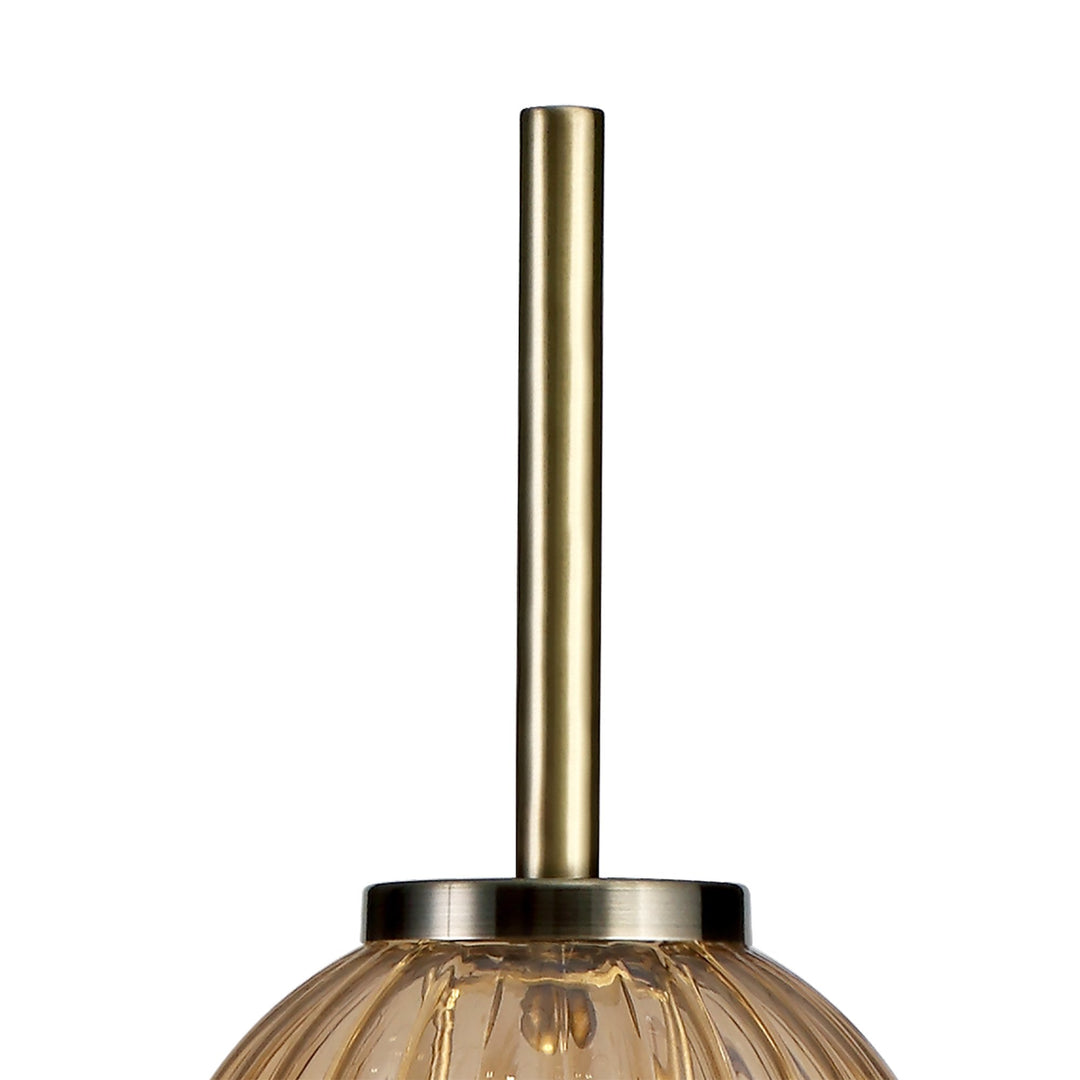 Nelson Lighting NL74469 Farro Table Lamp Antique Brass/Smoked & Amber Glass