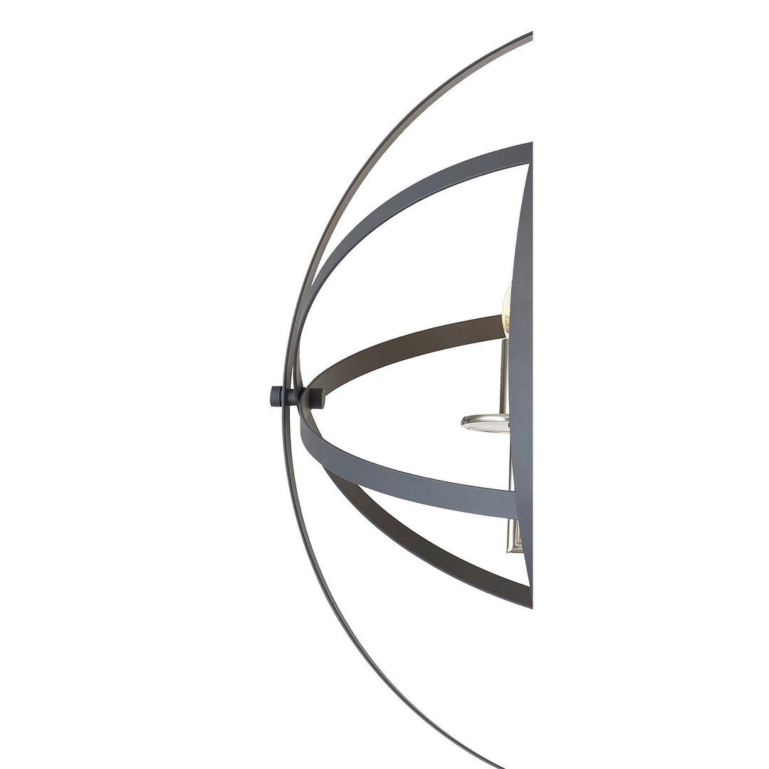 Nelson Lighting NL83259 Galaxy 6 Light Pendant Anthracite/Satin Nickel