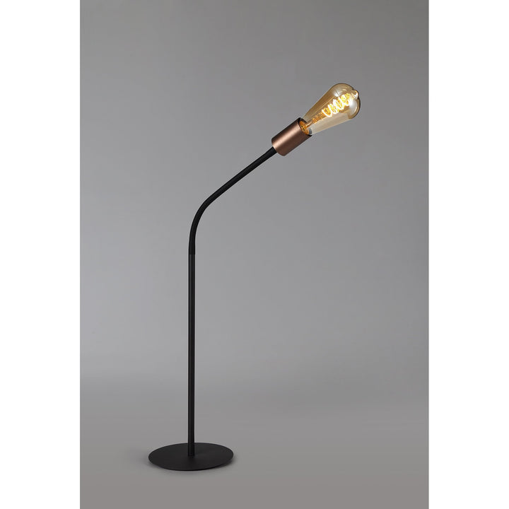 Nelson Lighting NL76489 Gino Flexible Table Lamp 1 Light Satin Black/Brushed Copper