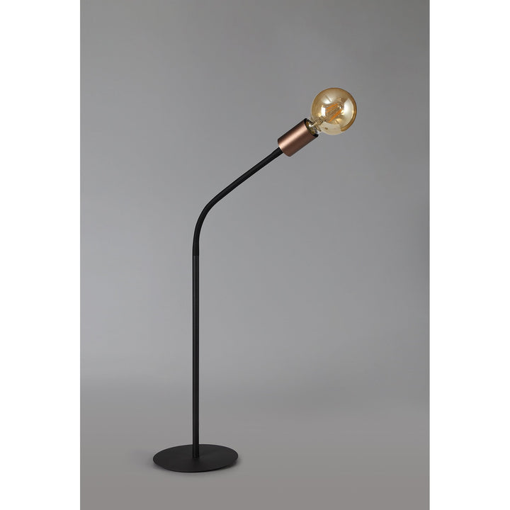 Nelson Lighting NL76489 Gino Flexible Table Lamp 1 Light Satin Black/Brushed Copper