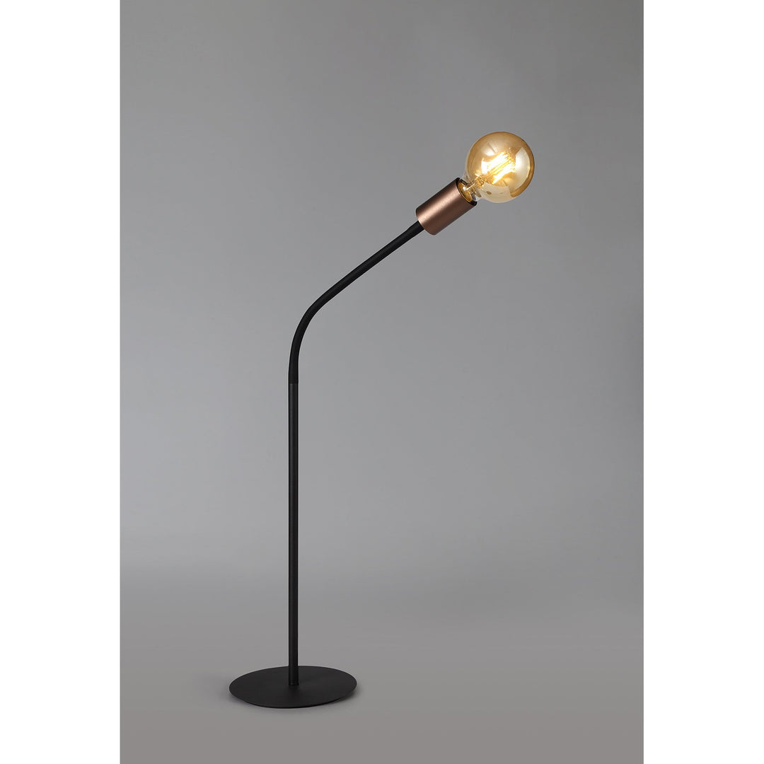 Nelson Lighting NL76489 Gino Flexible Table Lamp 1 Light Satin Black/Brushed Copper