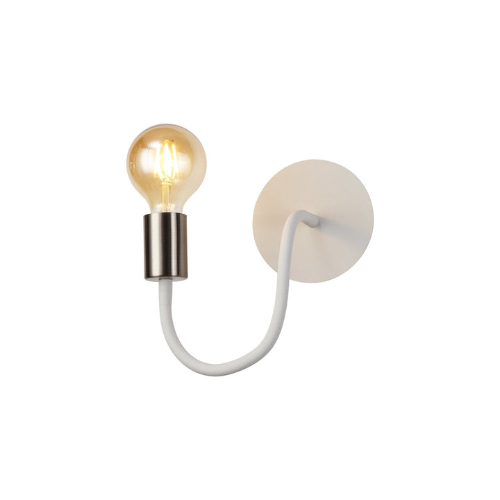 Nelson Lighting NL76549 Gino Flexible Wall Lamp 1 Light Satin White/Satin Nickel