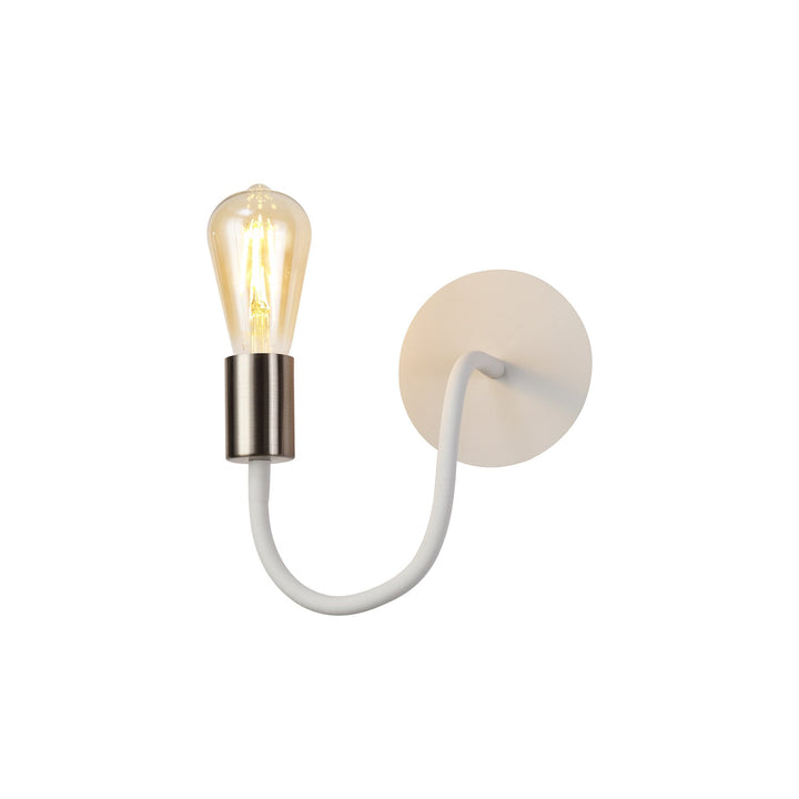 Nelson Lighting NL76549 Gino Flexible Wall Lamp 1 Light Satin White/Satin Nickel