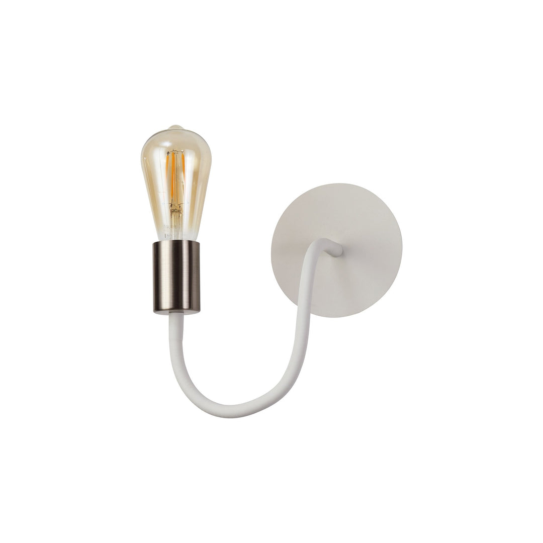 Nelson Lighting NL76549 Gino Flexible Wall Lamp 1 Light Satin White/Satin Nickel