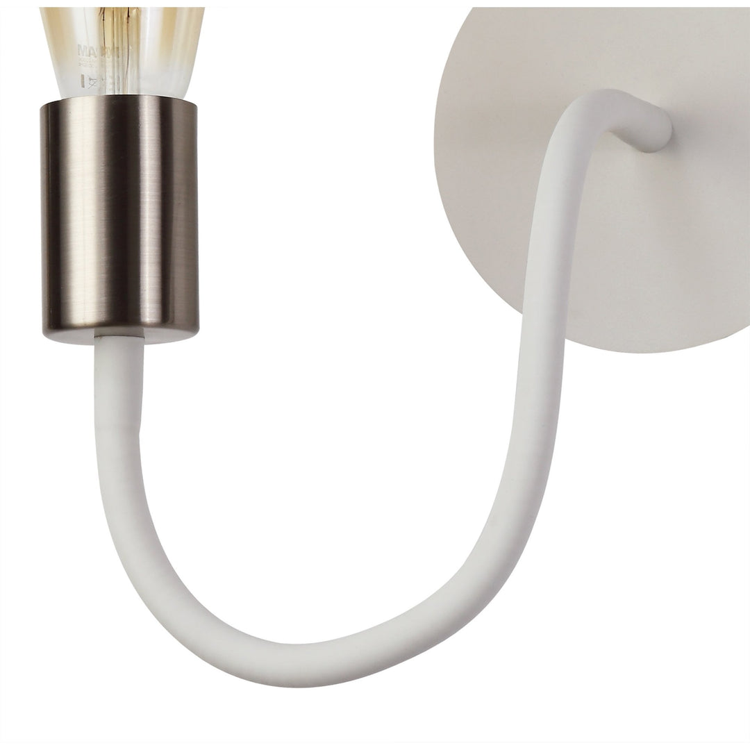 Nelson Lighting NL76549 Gino Flexible Wall Lamp 1 Light Satin White/Satin Nickel