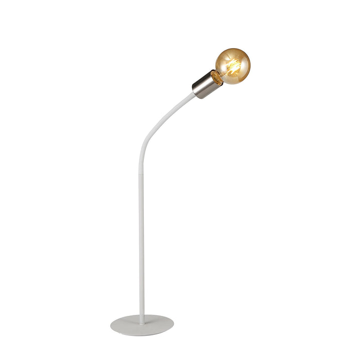 Nelson Lighting NL76559 Gino Flexible Table Lamp 1 Light Satin White/Satin Nickel