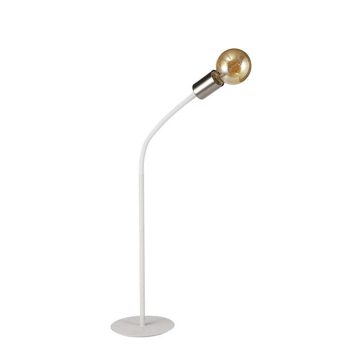 Nelson Lighting NL76559 Gino Flexible Table Lamp 1 Light Satin White/Satin Nickel