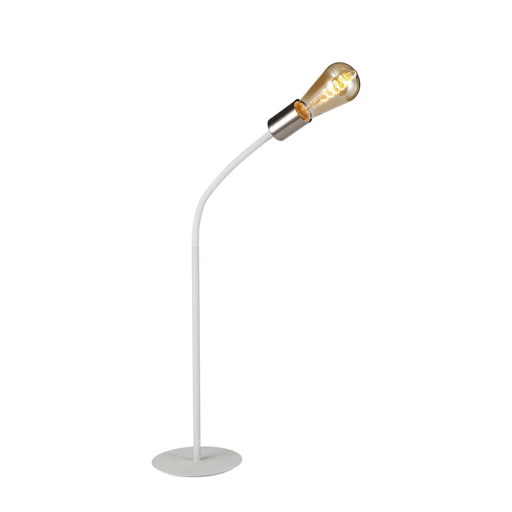 Nelson Lighting NL76559 Gino Flexible Table Lamp 1 Light Satin White/Satin Nickel