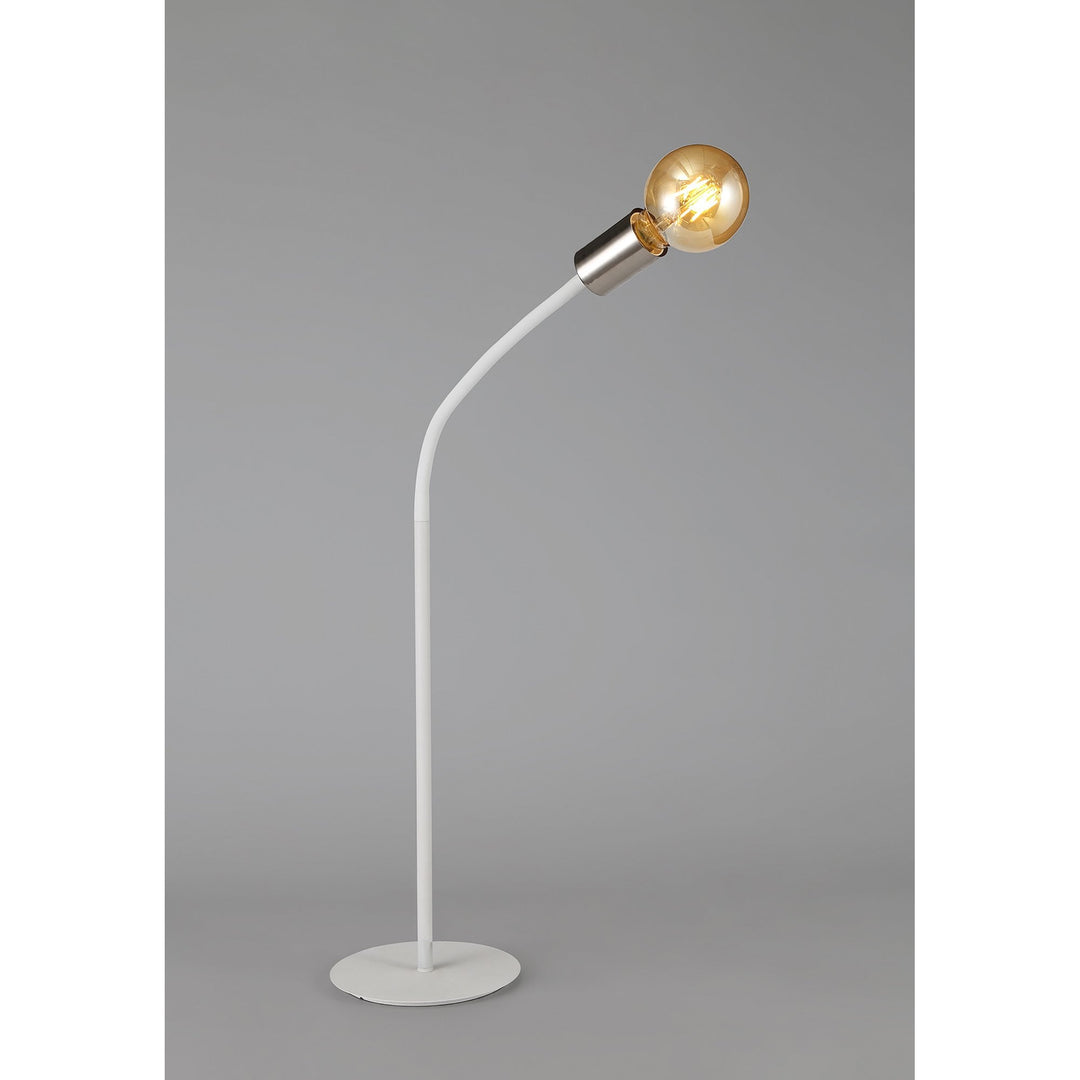 Nelson Lighting NL76559 Gino Flexible Table Lamp 1 Light Satin White/Satin Nickel