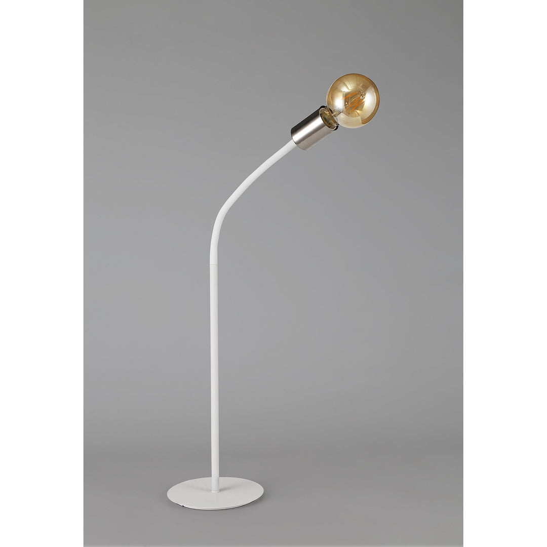 Nelson Lighting NL76559 Gino Flexible Table Lamp 1 Light Satin White/Satin Nickel