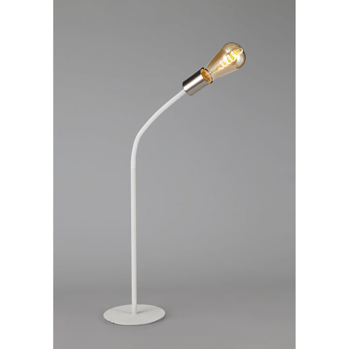 Nelson Lighting NL76559 Gino Flexible Table Lamp 1 Light Satin White/Satin Nickel