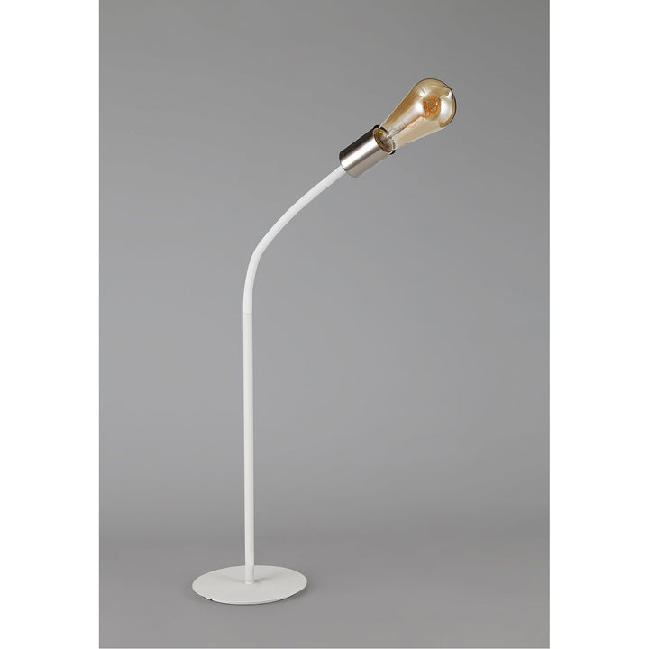 Nelson Lighting NL76559 Gino Flexible Table Lamp 1 Light Satin White/Satin Nickel