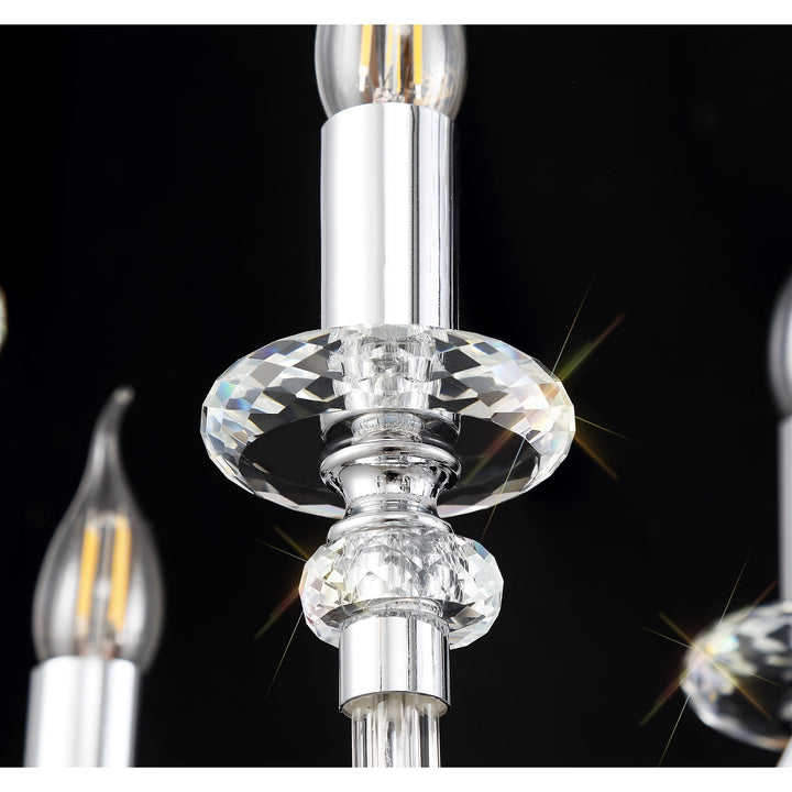 Nelson Lighting NL74219 Glastonbury Chandelier Pendant 8 Light Polished Chrome/Clear Glass/Crystal