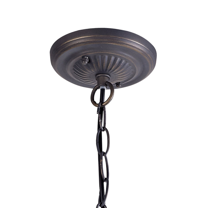 Nelson Lighting NLK00769 Heidi | 1 Light Down Lighter Pendant | Tiffany Shade | Antique Brass