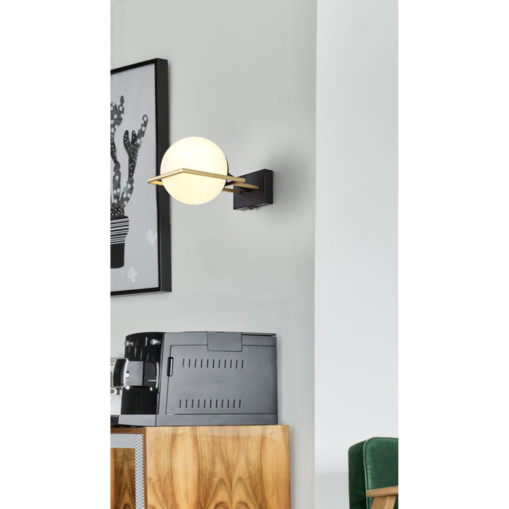 Nelson Lighting NL84839 Helma Single Pendant Adjustable Matt Black/Painted Gold